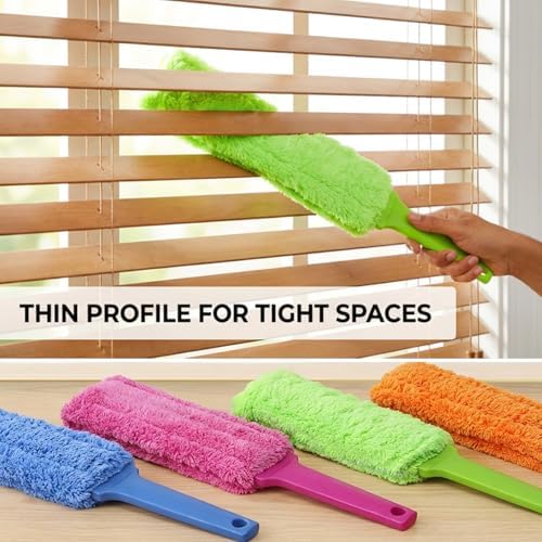 4 Pack 15 inch Reuseable Microfiber Feather Duster, Blind Duster, Gap Duster - Image 2