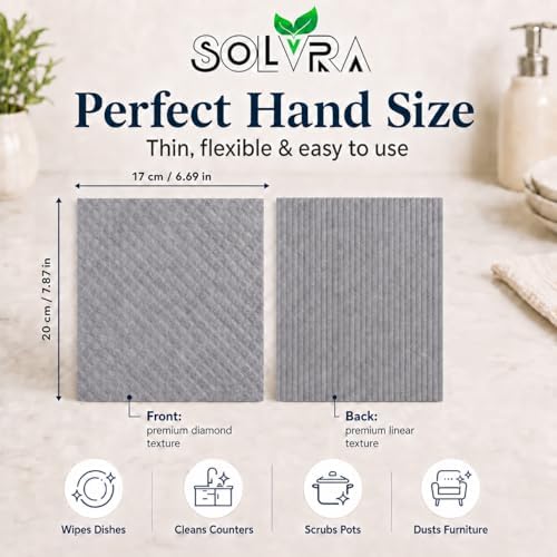 10 Pcs Grey Color Swedish Dishcloths - Image 2