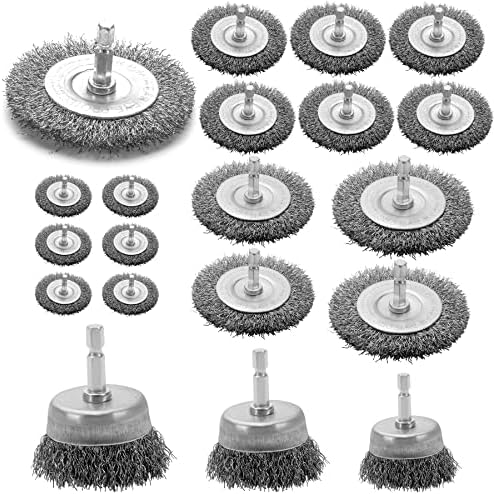 VIDICA Wire Brush Set 20 Pcs, 1/4 Inch Hex Shank Wheel by Friendsofyourgarden
