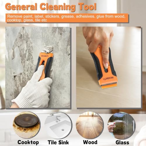 REXBETI Razor Blade Scraper Tool, Glass Stovetop Scraper - Image 5