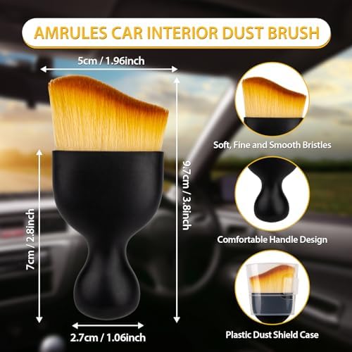Amrules 2 Pcs Car Interior Detailing Brush Cleaning Tools - Image 2