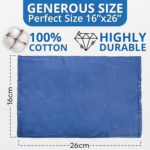 Surgical Towels for Cleaning Huck Towels 12 Pack 100% Cotton Size 15x25 Blue - Image 4