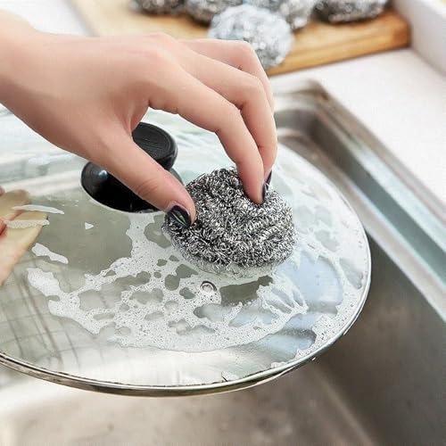 Stainless Steel Scouring Pads, 20 Pack, Heavy Duty Kitchen Scrubbers - Image 2