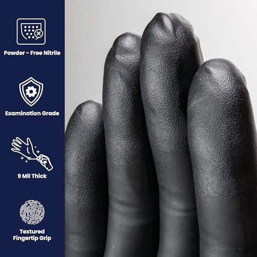 Adenna Dark Light 9 mil Nitrile Powder Free Exam Gloves, Large - Image 2