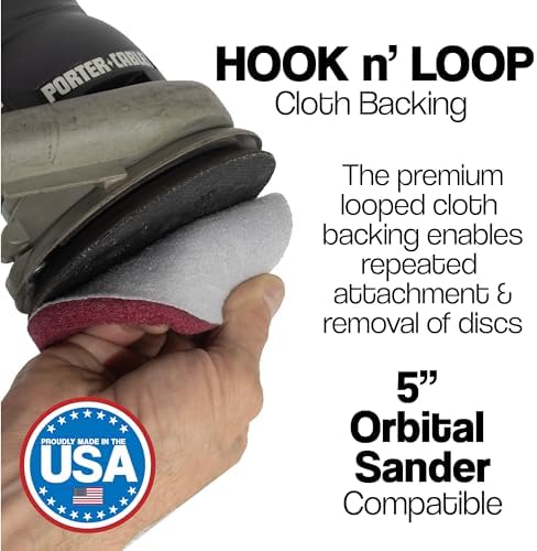 5" Abrasive Pad Hook & Loop Round Non-Woven 320 Grit - Image 2