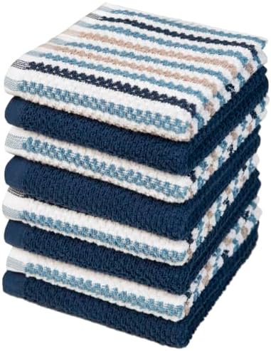 Bumble Dish Cloths 8-Pack, Cotton Kitchen Towels by BumbleTowels