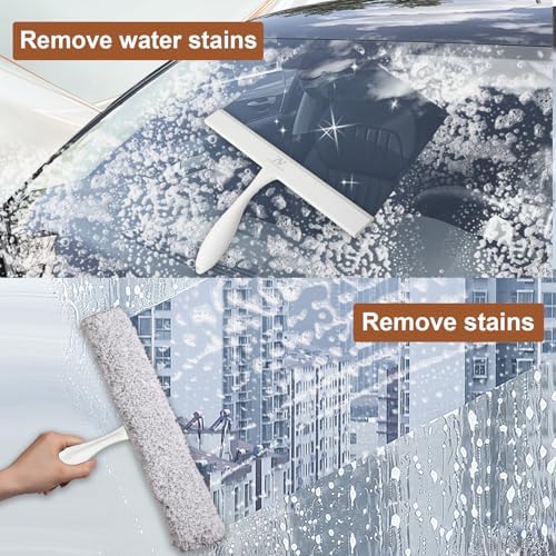 Shower Squeegee for Glass Doors & Microfiber Scrubber Kit 11Inch Window Washing - Image 5