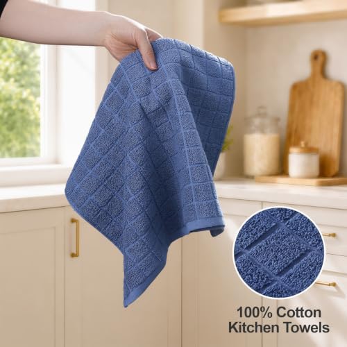 Kitinjoy Premium Cotton Check Kitchen Towels 8 Pack - Image 3
