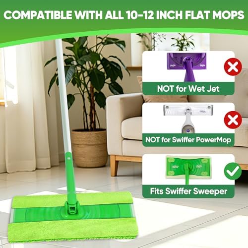 Microfiber Mop Pads for Swiffer Sweeper, 10 Pack Mopping Pads Refills, Reusable - Image 2
