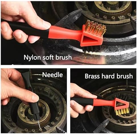3Pcs, Brass Brush, Wire Brush, Metal Brush, Nylon Brush, Rust Cleaner - Image 3