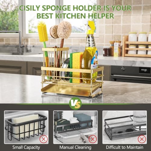 Cisily Gold Sink Caddy Sponge Holder - Image 4