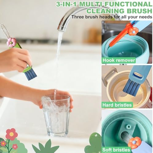 3 in 1 Cup Lid Cleaning Brush, Portable Water Bottle Brush, Bottle Gaps - Image 4