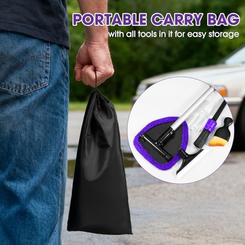 Purple Windshield Cleaner Tool, Car Interior Cleaning Kit - Image 7