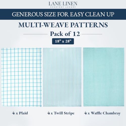 LANE LINEN Hand Towels for Kitchen 100% Cotton Quick Drying 12 Pack - Image 3
