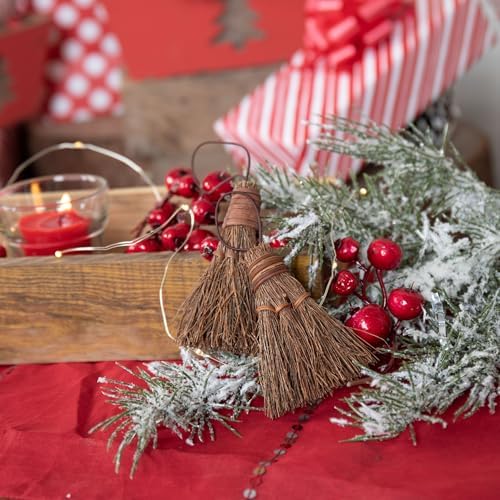 Pumpkin Spice Scented Broom 5-Pack – 3 in Rustic Broom - Image 4