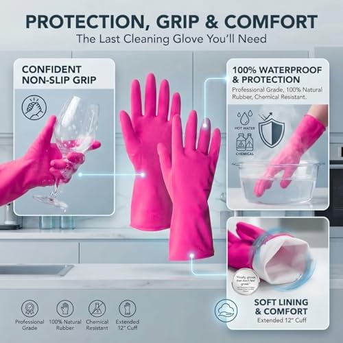 ForPro Premium Natural Rubber Gloves, Cotton Candy - Image 4