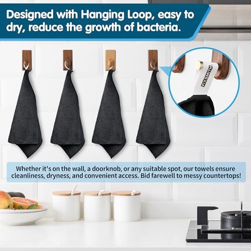 FIXSMITH Black Microfiber Cleaning Cloth -Pack of 8, Highly Absorbent Cleaning - Image 3