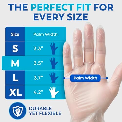 Keppi 110 Pack Vinyl Gloves Clear – Disposable Latex - Image 6
