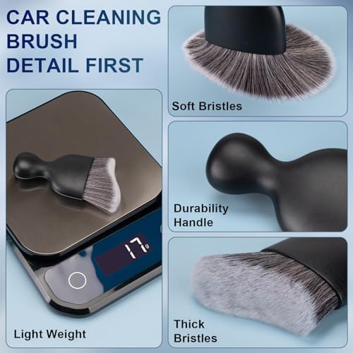 Amrules 2 Pcs Car Interior Detailing Brush Cleaning Tools, Dark Gray - Image 6