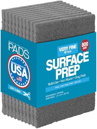 6" X 9" Non-Woven Grey Scuff Pads 800 Grit by PeachtreeWoodworkingSupply