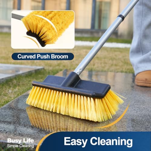 Yocada Deck Brush with 4-Section Extendable Handle Floor Scrub Brush - Image 4