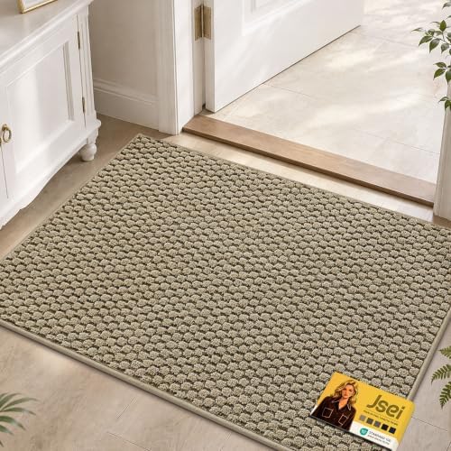 JSEI Dirt Trapper Door Mat 24"x36", Non-Slip Entryway Rugs by JSEI