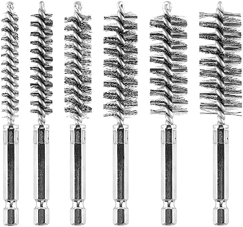 6Pieces Wire Brush Drill Bore Cleaning Brushes Set by AOKLIT