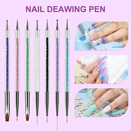 Artdone 9PC Nail Art Brushes Set double-ended, Liner Brush, Dotting Pen - Image 2