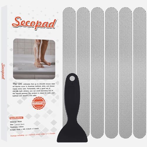 Secopad 12PCS Strip Non Slip Bathtub Stickers by Secopad