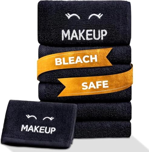 White Classic Bleach Safe Black Makeup Washcloths by WhiteClassic