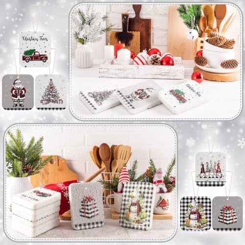 Hahafelt 36 Counts Buffalo Plaid Christmas Compressed Cellulose Spong Bulk - Image 5