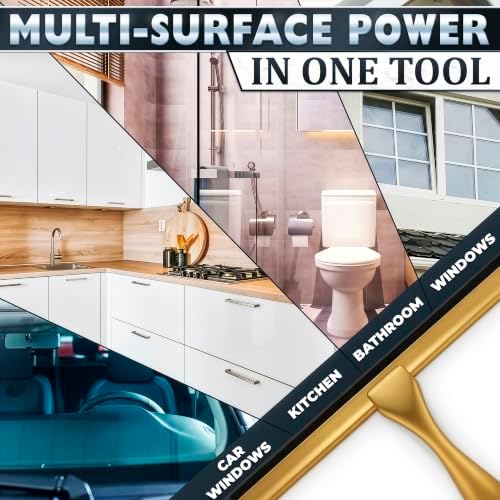 10 Inch Gold Shower Squeegee for Glass Doors, 2 Hooks Included - Image 6