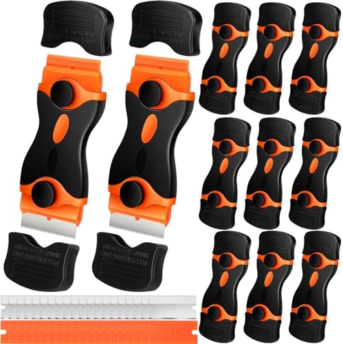 WILLBOND 72 Pcs Double Razor Blade Scraper Tool Set 12 Pcs 2 in 1 Razor Scraper by WILLBOND