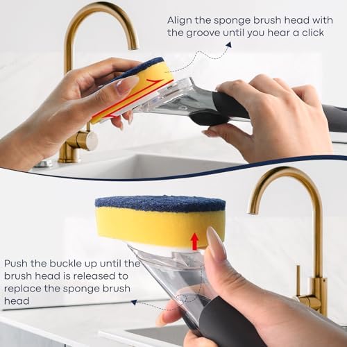 Sponge Brush Refills for OXO Soap Dispensing Dish Brush, 4 Pack - Image 6