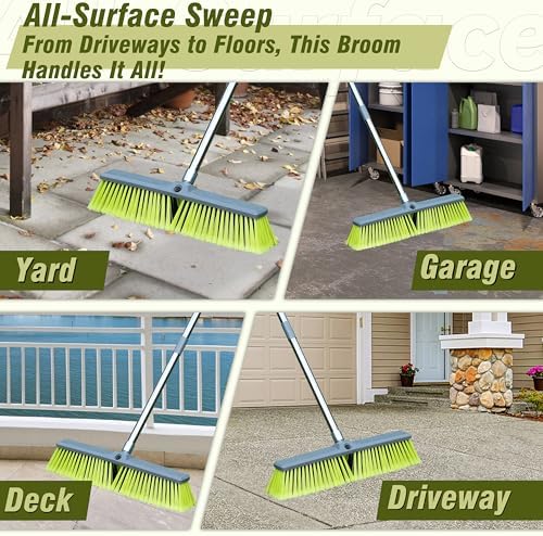 Upgraded 18" Push Broom with Adjustable Long Handle, Total Length is 55" - Image 7