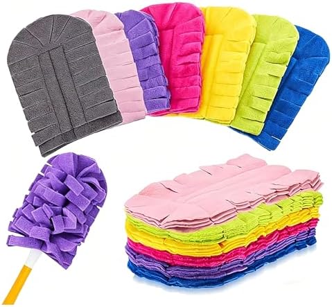 7-Pack Reusable Duster Refills, Washable Microfiber Chenille Duster Pads by Cookiepapa