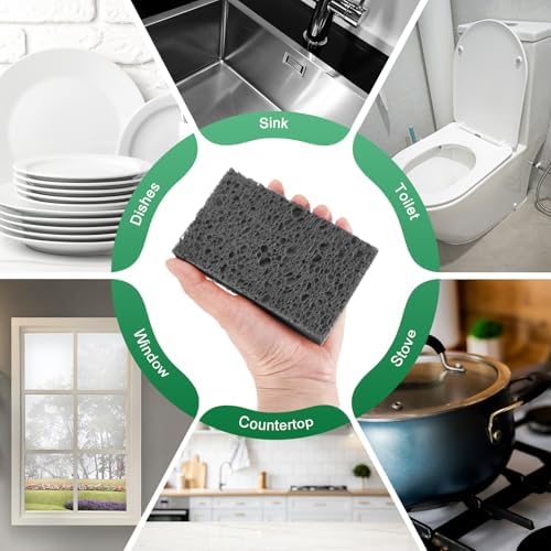 M METERXITY 6-Pack Kitchen Sponges, Condense Eco Cellulose Non-Scratch Scrub - Image 6