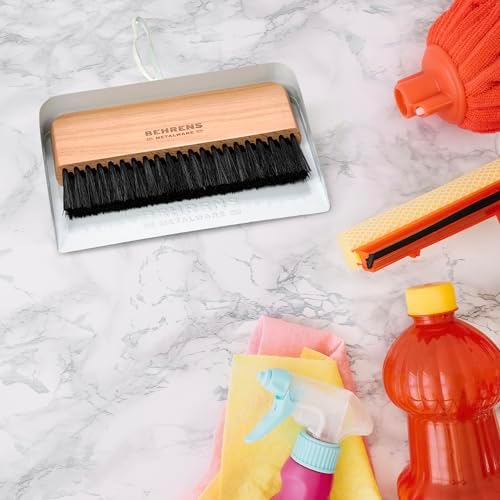 Behrens White Galvanized Dustpan & Brush Set - Image 6