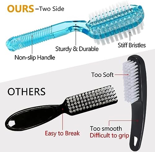 Handle Grip Fingernail Brush Two Sided Nail Brush Foot Scrub Brush Soft Stiff - Image 2
