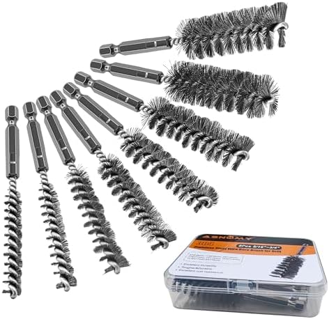 8Pcs Stainless Steel Wire Bore Brush by ASNOMY