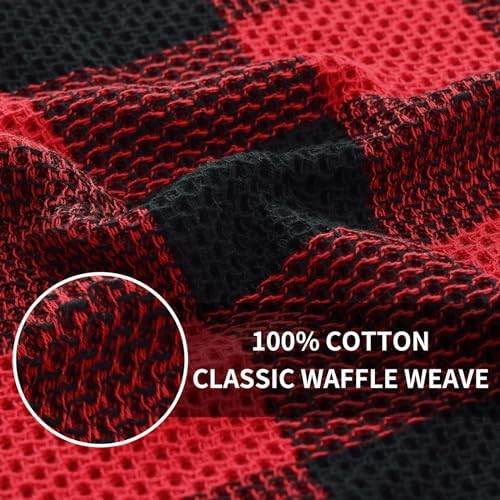Homaxy 100% Cotton Plaid 4 Pack Kitchen Towels - Image 3
