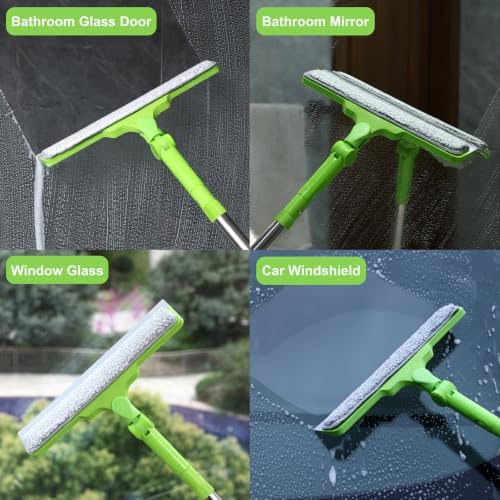 Shower Squeegee with 22.4"-30.1" Extendable Pole, Car Windshield, Bathroom - Image 3