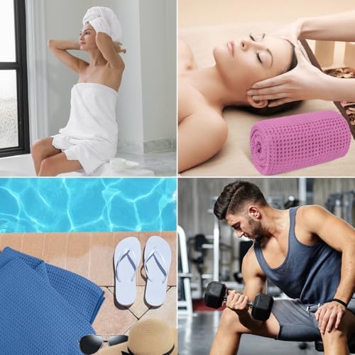HOMEXCEL Waffle Bath Towels Set of 4 Pack, Waffle Towels - Image 7
