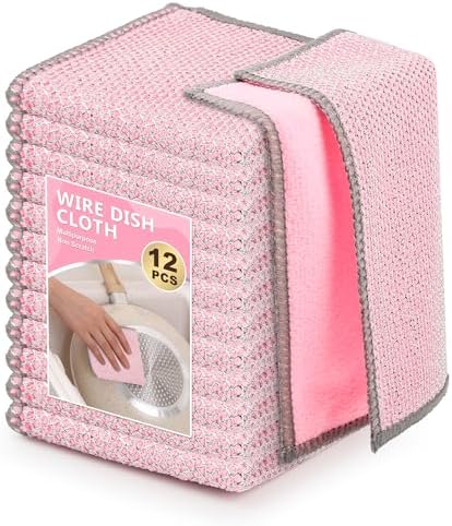 12PK Multipurpose Wire Dishcloth, Double-Side Mesh Cleaning Cloth by WYDZKJ