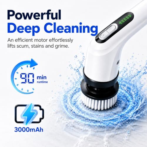 Highyes Electric Spin Scrubber for Bathroom, IPX7 Waterproof Shower Scrubber - Image 2