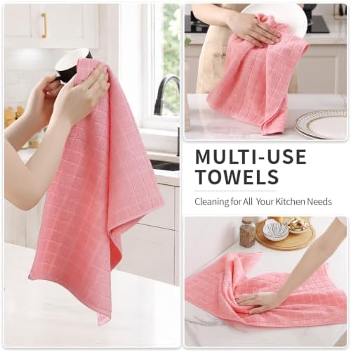 Kitinjoy Premium Cotton Check Kitchen Towels 4 Pack - Image 4