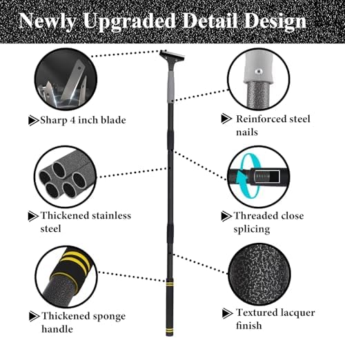 Floor Scraper Long Handle, Heavy duty floor scraper tool 16-47" made of - Image 3