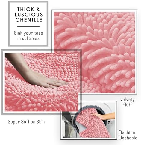 Hearth & Harbor Bathroom Rugs, Chenille Bath Mat - Image 4
