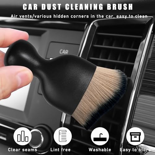 Dickno Car Interior Dust Brush, Soft Scratch Free Auto Detailing Brushes - Image 4