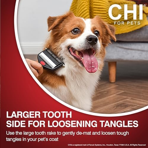 CHI for Dogs 2-in-1 Dematting and Deshedding Rake Tool - Image 3